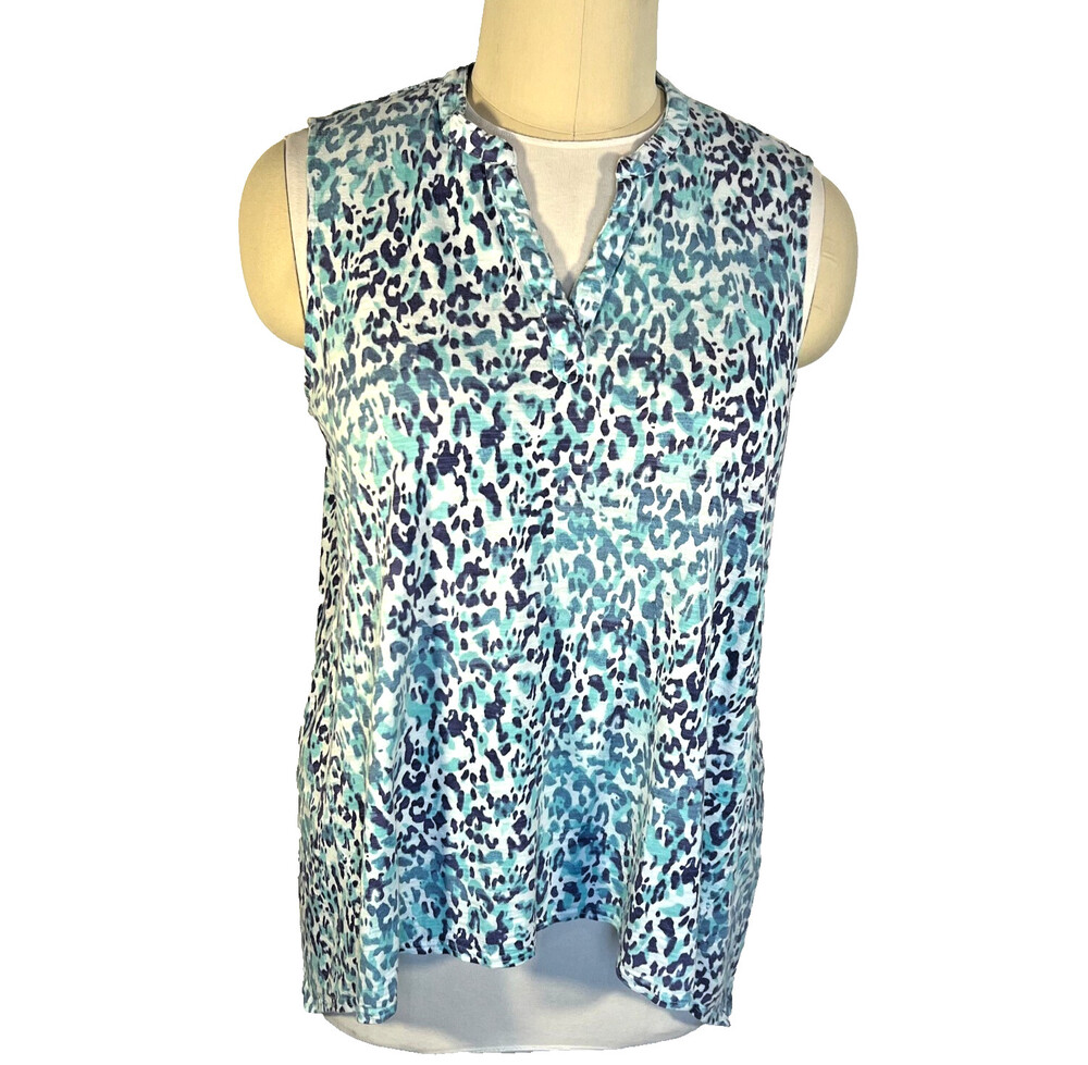 Chico's Tunic Tank Top XXL Women's V-Neck Stretch Abstract Animal Print